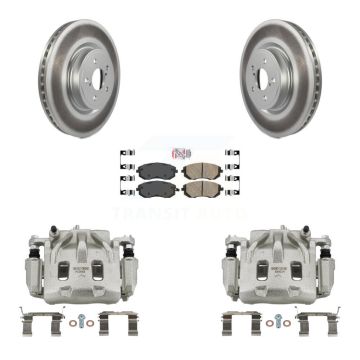 Front Disc Brake Caliper Coated Rotors And Ceramic Pads Kit For Subaru Legacy KCG-100069N