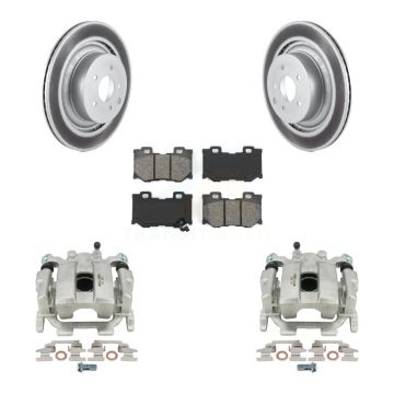 Rear Brake Caliper Coat Rotors Semi-Metallic Pad Kit For INFINITI G37 With Brembo Brakes KCG-100069S