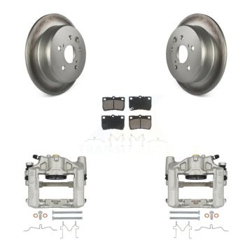 Rear Brake Caliper Coat Rotor Ceramic Pad Kit For Lexus IS250 Base With Sport Suspension KCG-100070C