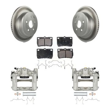 Rear Disc Brake Caliper Coated Rotors And Semi-Metallic Pads Kit For Lexus IS250 GS300 KCG-100070P