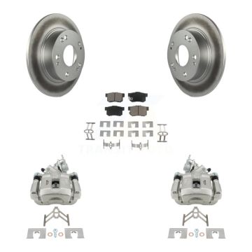 Rear Disc Brake Caliper Coated Rotors And Ceramic Pads Kit For Honda Accord Acura TSX KCG-100071C