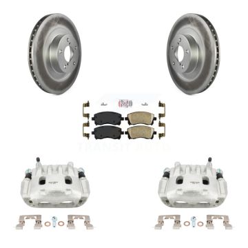 Front Disc Brake Caliper Coat Rotor Ceramic Pad Kit For 2003 Subaru Impreza WRX To 06 02 KCG-100071N
