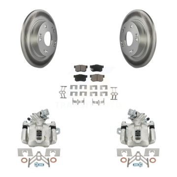 Rear Disc Brake Caliper Coated Rotors And Ceramic Pads Kit For Honda Civic Acura CSX ILX KCG-100072C