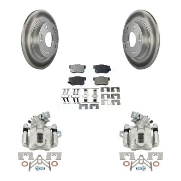 Rear Disc Brake Caliper Coat Rotor & Semi-Metallic Pad Kit For Honda Civic Acura CSX ILX KCG-100073P