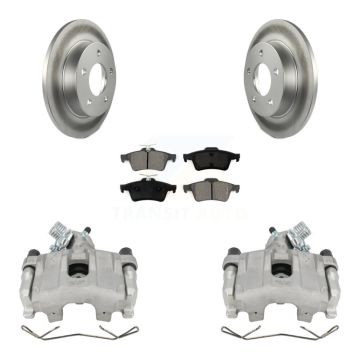 Rear Disc Brake Caliper Coated Rotors And Semi-Metallic Pads Kit For Mazda 3 Sport KCG-100073S