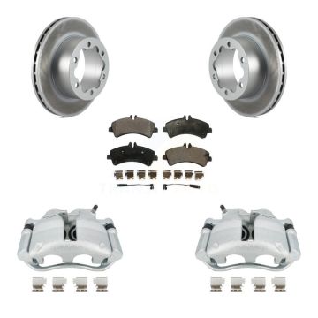 Rear Disc Brake Caliper Coat Rotor Ceramic Pad Kit For Sprinter 3500 Mercedes-Benz Dodge KCG-100074T