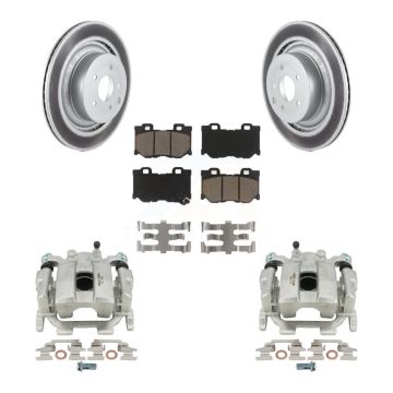 Rear Brake Caliper Coat Rotors Ceramic Pad Kit For 10-13 INFINITI G37 With Brembo Brakes KCG-100076C