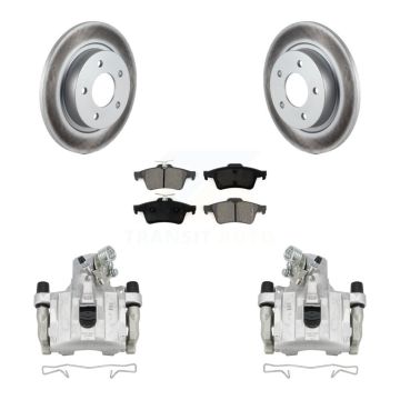 Rear Disc Brake Caliper Coated Rotors And Semi-Metallic Pads Kit For Mazda 3 Sport KCG-100076S