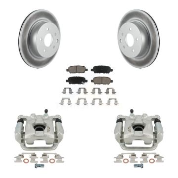 Rear Disc Brake Caliper Coated Rotors And Ceramic Pads Kit For 2019-2022 Nissan Maxima KCG-100077C