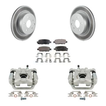 Rear Disc Brake Caliper Coat Rotor And Semi-Metallic Pad Kit For 2019-2022 Nissan Maxima KCG-100078P