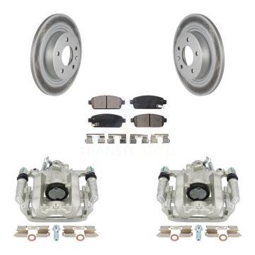 Rear Disc Brake Caliper Coated Rotor And Ceramic Pad Kit For 2013 Chevrolet Cruze LT/LTZ KCG-100079T