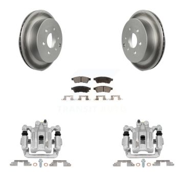 Rear Brake Caliper Coat Rotors Ceramic Pad Kit For Nissan Frontier Xterra Suzuki Equator KCG-100081T