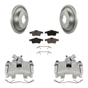 Rear Disc Brake Caliper Coated Rotors And Ceramic Pads Kit For 2004-2005 Mazda 3 2.0L KCG-100082C