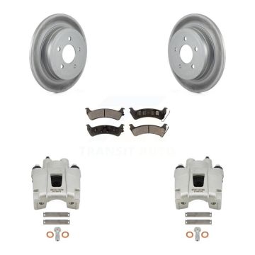 Rear Disc Brake Caliper Coated Rotors And Ceramic Pads Kit For Ford Explorer Sport Trac KCG-100082T