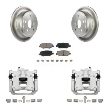 Rear Disc Brake Caliper Coated Rotors And Ceramic Pads Kit For Jeep Wrangler JK KCG-100084C