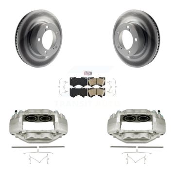 Front Disc Brake Caliper Coated Rotors And Ceramic Pads Kit For Toyota Tundra Sequoia KCG-100084N