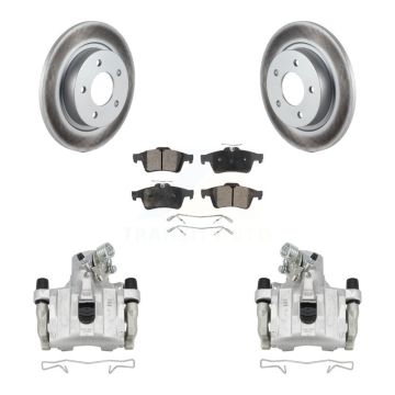 Rear Disc Brake Caliper Coated Rotors And Semi-Metallic Pads Kit For Mazda 3 Sport KCG-100084P