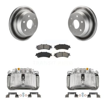 Rear Brake Caliper Coat Rotor Semi-Metallic Pad Kit For Chevrolet Silverado 1500 Classic KCG-100084S