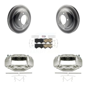 Front Disc Brake Caliper Coated Rotors And Ceramic Pads Kit For Toyota Tundra Sequoia KCG-100085N