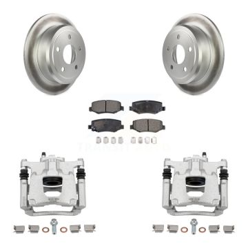 Rear Disc Brake Caliper Coated Rotors And Semi-Metallic Pads Kit For Jeep Wrangler JK KCG-100085P