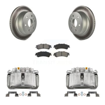 Rear Disc Brake Caliper Coat Rotor And Semi-Metallic Pad Kit For GMC Sierra 1500 Classic KCG-100085S