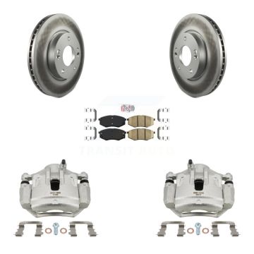 Front Disc Brake Caliper Coat Rotors Ceramic Pad Kit For Hyundai Tucson Kia Sportage FWD KCG-100086N