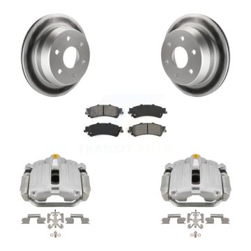 Rear Brake Caliper Coat Rotors Semi-Metallic Pad Kit For Chevrolet GMC Silverado 1500 XL KCG-100086S