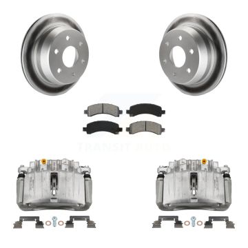 Rear Brake Caliper Coat Rotors Semi-Metallic Pad Kit For 02 Chevrolet Avalanche 1500 4WD KCG-100087S