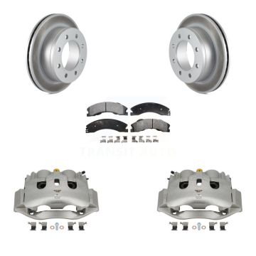 Rear Disc Brake Caliper Coated Rotors And Ceramic Pads Kit For Chevrolet Express 4500 KCG-100087T