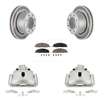 Rear Brake Caliper Coat Rotors Semi-Metallic Pad Kit For 2012 Ram 1500 With 8 Lug Wheels KCG-100088P