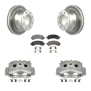 Rear Disc Brake Caliper Coated Rotors And Ceramic Pads Kit For Chevrolet Express 4500 KCG-100090T