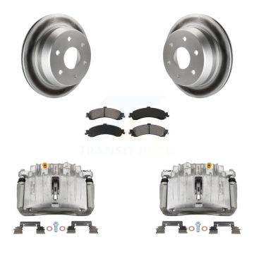 Rear Brake Caliper Coat Rotor Semi-Metallic Pad Kit For 2002 Chevrolet Suburban 1500 4WD KCG-100091S