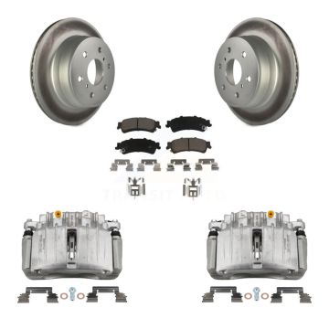 Rear Disc Brake Caliper Coated Rotors And Ceramic Pads Kit For GMC Sierra 1500 Classic KCG-100092C