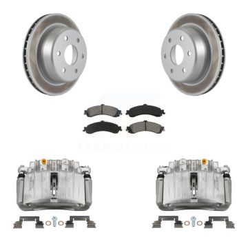 Rear Brake Caliper Coat Rotors Semi-Metallic Pad Kit For Chevrolet Silverado 1500 GMC XL KCG-100092S