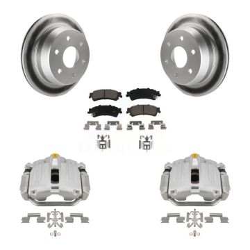 Rear Brake Caliper Coat Rotor Ceramic Pad Kit For Chevrolet GMC Silverado 1500 Sierra XL KCG-100093C