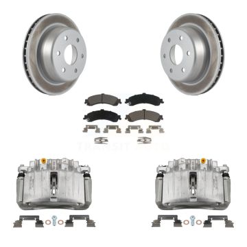 Rear Brake Caliper Coat Rotor Ceramic Pad Kit For Chevrolet Silverado 1500 GMC Avalanche KCG-100095C