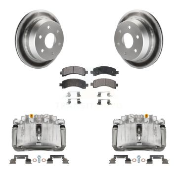 Rear Brake Caliper Coat Rotors Semi-Metallic Pad Kit For 02 Chevrolet Avalanche 1500 4WD KCG-100095P