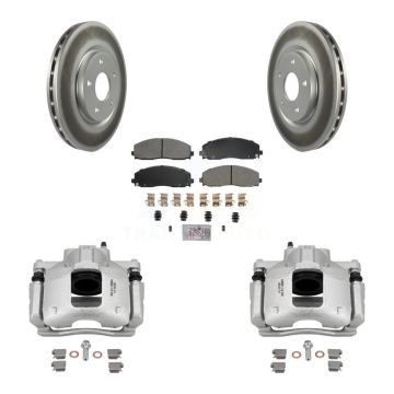 Front Disc Brake Caliper Coated Rotors And Semi-Metallic Pads Kit For Ram C/V KCG-100096N