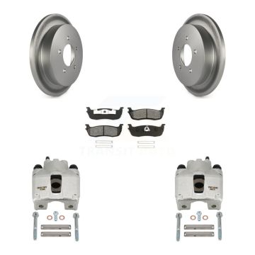 Rear Disc Brake Caliper Coated Rotors And Semi-Metallic Pads Kit For Lincoln Blackwood KCG-100096S