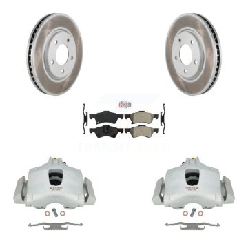 Front Brake Caliper Coat Rotors Semi-Metallic Pad Kit For Dodge Grand Caravan Chrysler & KCG-100097N