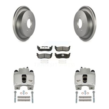 Rear Disc Brake Caliper Coated Rotors And Semi-Metallic Pads Kit For Lincoln Blackwood KCG-100097S