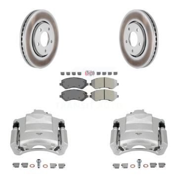 Front Brake Caliper Coat Rotors Semi-Metallic Pad Kit For Dodge Caravan Grand Chrysler & KCG-100098N