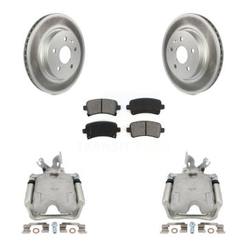 Rear Disc Brake Caliper Coated Rotor And Semi-Metallic Pad Kit For Buick LaCrosse Allure KCG-100098S