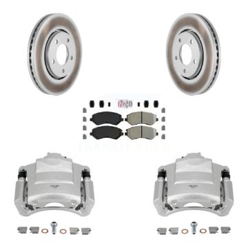 Front Brake Caliper Coat Rotors Semi-Metallic Pad Kit For Dodge Caravan Grand Chrysler & KCG-100099N