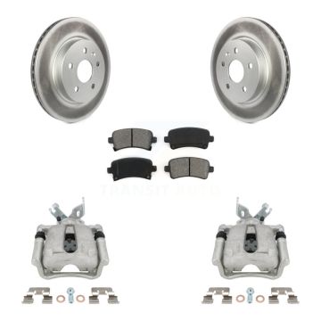 Rear Disc Brake Caliper Coat Rotor & Semi-Metallic Pad Kit For Buick Regal LaCrosse 2.4L KCG-100099S