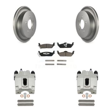 Rear Disc Brake Caliper Coated Rotors And Ceramic Pads Kit For Ford F-150 KCG-100100C