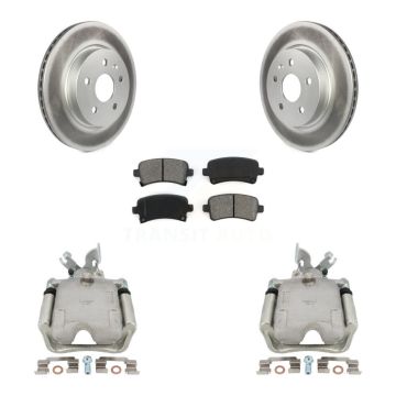 Rear Brake Caliper Coat Rotor Semi-Metallic Pad Kit For Chevrolet Impala Buick Regal XTS KCG-100100S