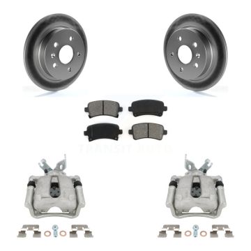 Rear Brake Caliper Coat Rotor & Semi-Metallic Pad Kit For Buick Regal LaCrosse Chevrolet KCG-100101S