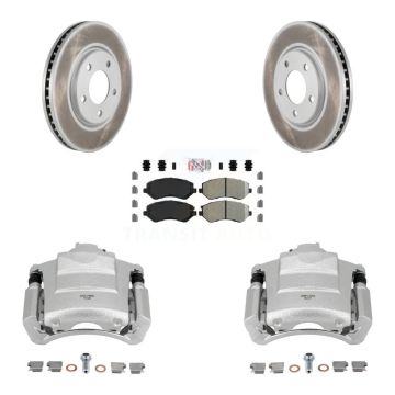 Front Disc Brake Caliper Coated Rotors And Semi-Metallic Pad Kit For Dodge Grand Caravan KCG-100102N