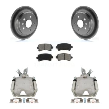 Rear Disc Brake Caliper Coated Rotors And Semi-Metallic Pad Kit For Buick Regal LaCrosse KCG-100102S